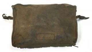 Unknown Pre or Early WWII US Army Combat Medics Bag with Leather Closure Strap 5