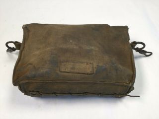Unknown Pre or Early WWII US Army Combat Medics Bag with Leather Closure Strap 6