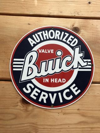 Ande Rooney Buick Authorized Service Porcelain Enameled Advertising Sign