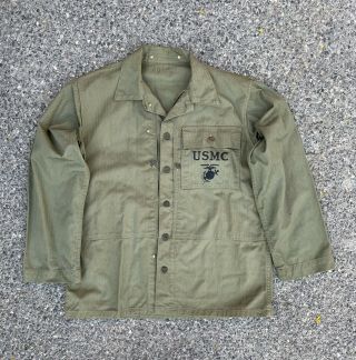 Vintage Wwii Usmc P44 Hbt Jacket Marine Corps Uniform Shirt