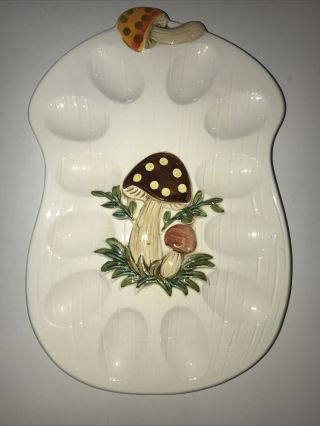 Vintage Sears,  Roebuck And Co.  Merry Mushroom Deviled Egg Dish Plate 1977 Japan