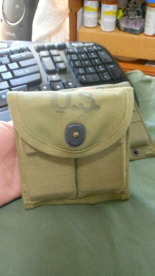 2 M1 Carbine Magazines Wwii Marked B Inside Circle 1943 Victory Pouch Usgi