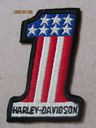 Vintage Harley Davidson 1 Embroidered Patch - Red,  White And Blue