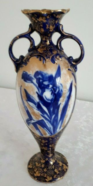 Vintage Royal Doulton " Blue Iris " Vase C1920s