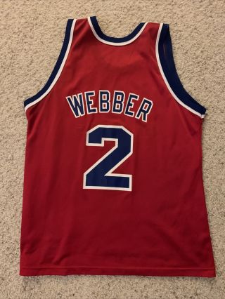 Washington Bullets Chris Webber NBA Champion Jersey Sz 44 VTG 90’s M / L 2