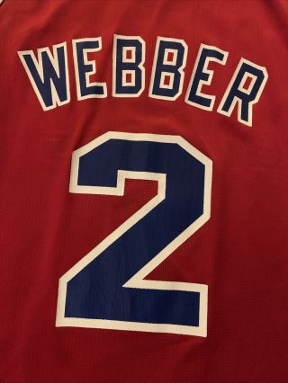 Washington Bullets Chris Webber NBA Champion Jersey Sz 44 VTG 90’s M / L 3