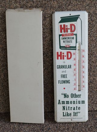 1940s Hi - D Fertilizer Farm Thermometer Sign Nos Feed