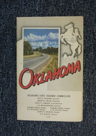 1948 Official State Highway Map Of Oklahoma -