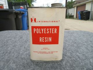 Vintage Ih International Harvester Polyester Resin Quart Tin Can Paper Label