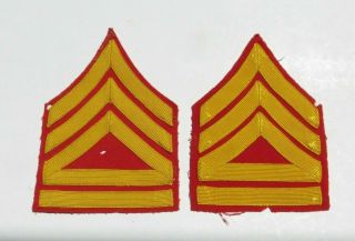 Ww2 Usmc Us Marine Corps Dress Blues Red Yellow Technical Sergeant Chevrons Rank