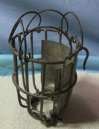 Vintage Metal Wire Drop Trouble Garage Light Cage Industrial Cage Only