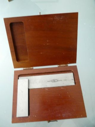 Vintage Machinist Square Brown & Sharpe With Wood Box