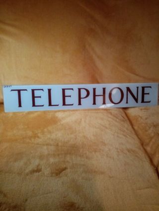 Vintage Glass Telephone Booth Sign.  In 3 Available.