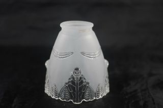 Vintage Art Deco Style Clear And Frosted Glass Lamp Shade Flowers And Leaves
