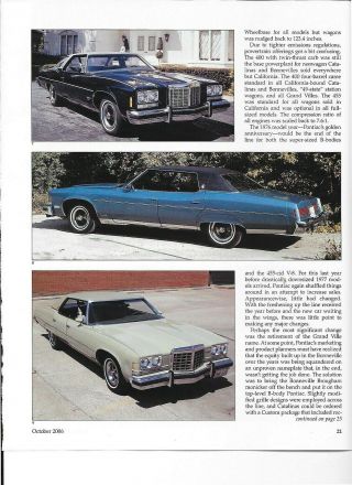 1971 1972 1973 1974 1975 1976 Pontiac Catalina Bonneville Color 17 Pg Article