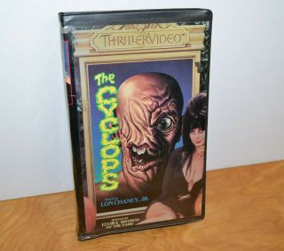 Vintage Elvira The Cyclops Vhs Movie Cassette Thriller Video Big Box 1985 Horror
