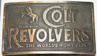 Ata - 07 Brass Belt Buckle (large) Colt Revolvers Montauk Silver Company