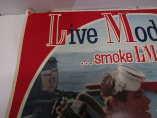 OLD VINTAGE LIVE MODERN SMOKE L&M FILTERS CIGARETTS CARDBOARD STORE DISPLAY SIGN 2