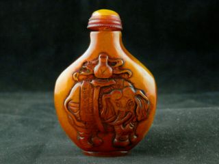 Chinese Beeswax Elephant 2faces Snuff Bottle Ii095
