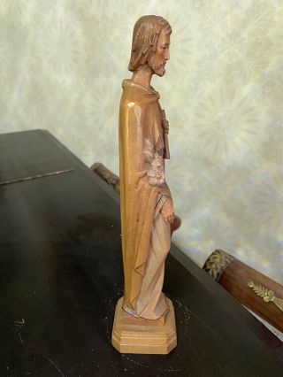VINTAGE ANRI Italy Religion Saint JOSEPH Wood Carved Figure 10.  5” 2
