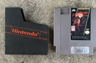 Vintage Nintendo Nes A Nightmare On Elm Street Game & Dustcover