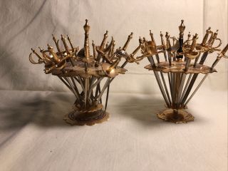Vintage Toledo 30 Mini Swords In Stand For Hors D’oeuvres/cocktail Set/appetizer