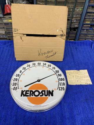 Vintage Nos Kero - Sun Thermometer Weather Temperature Jumbo Dial Ohio Usa
