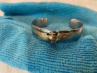 Wwii Us Navy Pilots Wings Bracelet,  Silver ???? And Gold,  Please Look At Photos
