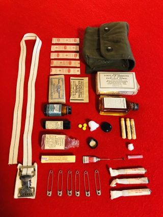 Ww2 Usmc Jungle First - Aid Kit (loaded) " Richard Green 1945 " Nos Unissued