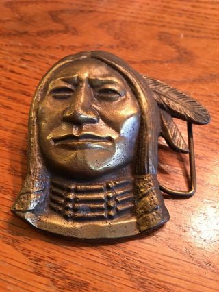 Vintage Indian Chief Belt Buckle,  Usa 311