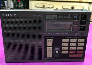 Vintage Sony Icf - 2003 Fm/lw/mw/sw Digital Display Radio