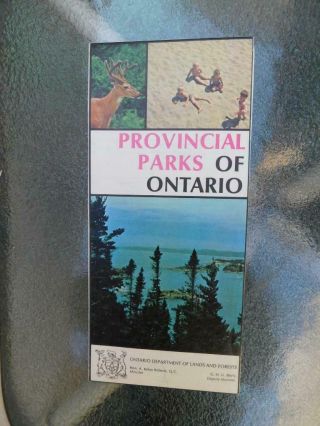 Provincial Parks Of Ontario Map Vintage Camping Hunting Fishing Hiking