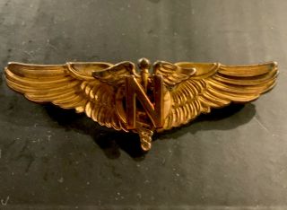 Wwii Us Army Flight Nurse 2 " Wings - 10k Gold On Sterling Silver - Amico