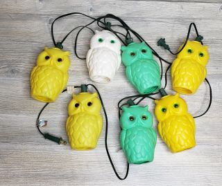 Vintage Owl String Lights Set Of 7 Patio Camping Outdoor Owl Blow Mold