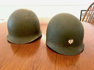Early Wwii Us M1 Army Helmet And Liner (lt Col / Brig Gen)