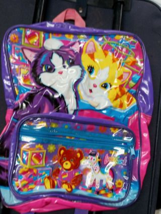 Vintage 90s Lisa Frank Purrfect Playtime Kitty Cat Full Sized Backpack