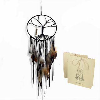 Tree Of Life Handmade Feather Dream Catcher Car Wall Hanging Decor,  Gift Bag