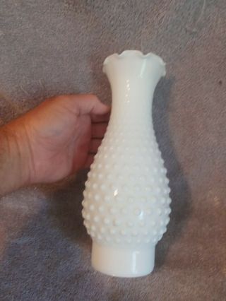 Vintage Milk Glass Hobnail Chimney Shade Boudoir Lamp Shade