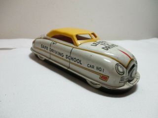 Vintage Marx 1950s - 60s Tin Wind Up Learn To Drive Car /safe Driving School Car