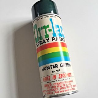 Vintage Spray Paint Orr - Lac Hunter Green Made In Usa Old Stock
