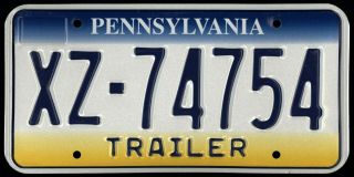 Pennsylvania C.  2005 Trailer License Plate Xz - 74754 - Big Rig Semi Trailer
