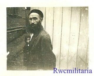 Rare German Occupation View Of Polish Jewish Man On Street; Warschau