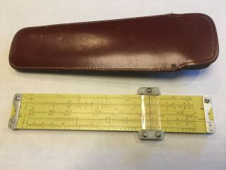 Vintage Pickett N600 - Es Log Log Speed Slide Rule,  Leather Case (hooked Braces)