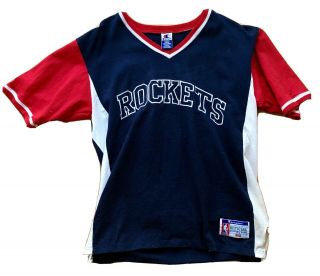 Houston Rockets Vintage 1996 Shooting Shirt Warm - Up Jersey Size L Sewn Olajuwon