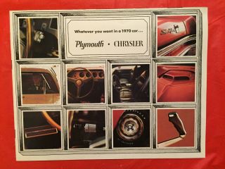 1970 Plymouth Chrysler " Gtx Road - Runner Barracuda Belvedere Cuda Fury,  " Brochure