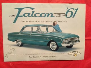 1961 Ford " Falcon " Car Dealer Showroom Sales Brochure (larger Version)