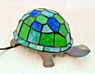 Stained Glass Turtle Tiffany Style Green/blue