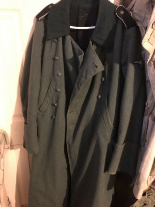 German Wwii M36 Elite Force Overcoat With Side Pockets 1938 Dated Large Pre 1945