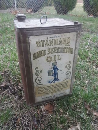 Vintage Standard Hand Separator Oil Can,  5 Gallon Standard Oil Can,  Farm Sign