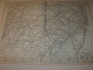 1924 20.  5x28 Rand Mcnally Auto Trails Map Pa/nj/s Ny/n De/n.  Md/n.  Va & Ne Wva